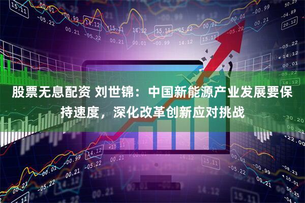 股票无息配资 刘世锦：中国新能源产业发展要保持速度，深化改革创新应对挑战
